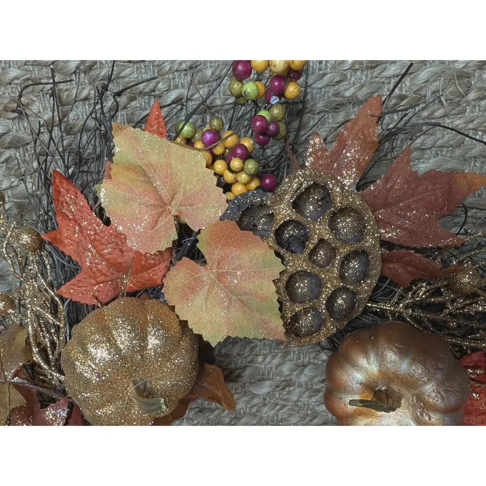 Autumn Fall WreathThanksgiving Halloween Front Door Decor Harvest Pumpkin 23